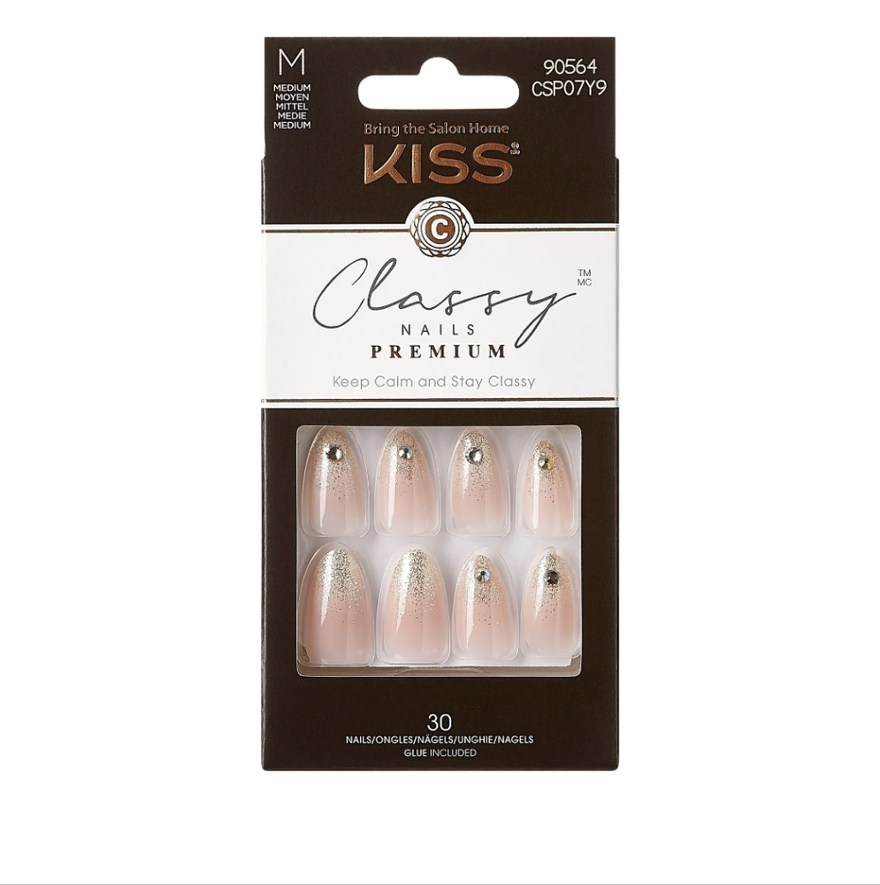 NEW! Kiss Elegant Silver Glitter Shimmer Nails